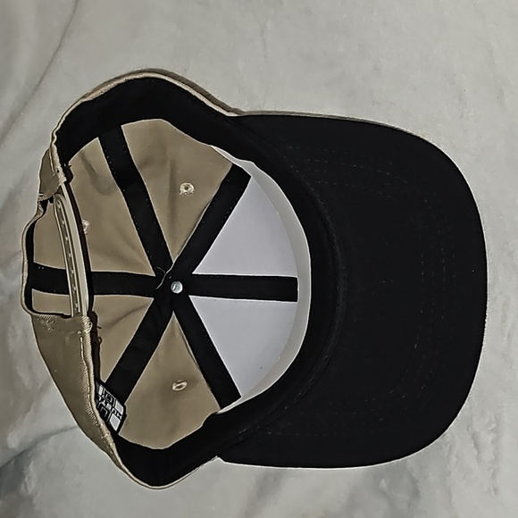 Hustle Khaki Adjustable Strap Black Flat Front Brim White Embroided Fresh Cap - Picture 5 of 10